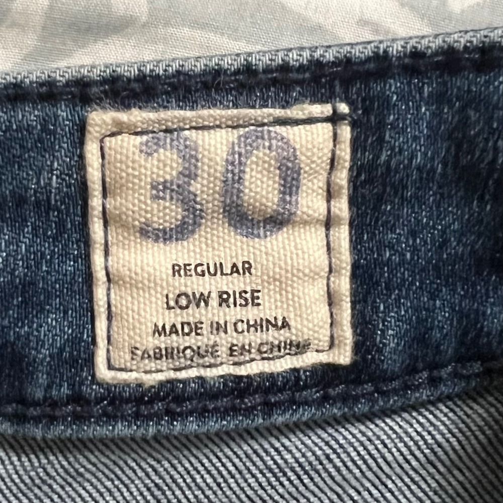 Free People We The Free Wide Leg Jeans Low Rise Raw Hem Front Patch Pockets 30 R - Picture 8 of 11